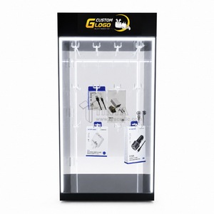 Support d'affichage de chargeur de téléphone portable en acrylique pour bureau, avec lumière LED et porte verrouillable, pour accessoires de téléphonie mobile - Idéal pour les magasins de détail - Product Image 2