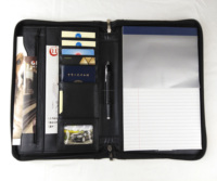 Porte-documents en cuir pour réunions, classeur de présentation OEM A4, porte-fichiers personnalisé avec logo en relief