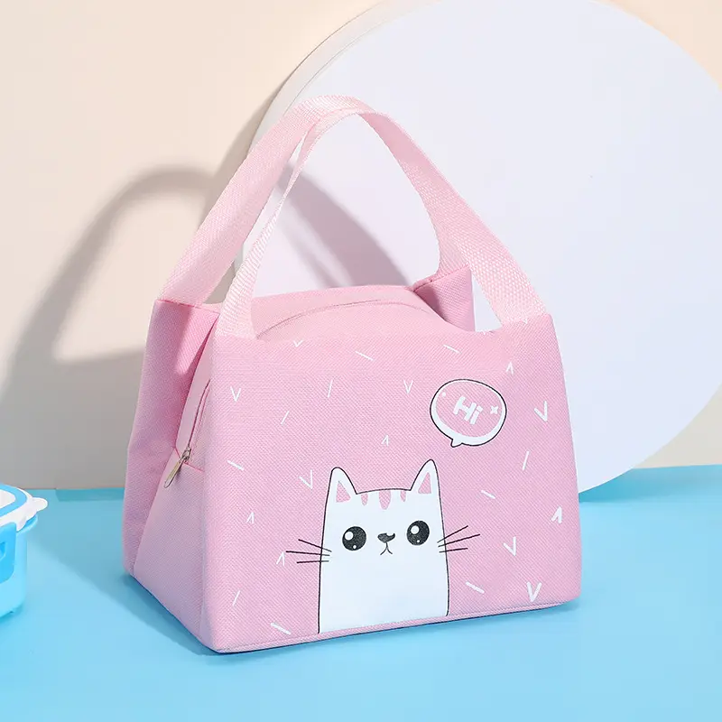 Bolsa reutilizável para almoço, bolsa de desenho animado para meninas, escritório, à prova d'água, saco de almoço