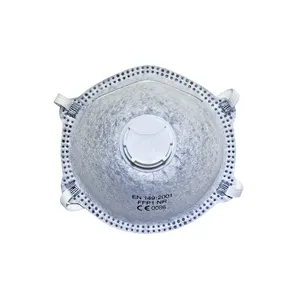 DM007 V-C EN 149 인증 탄소 활성 추가 밸브 컵 모양 안면 마스크