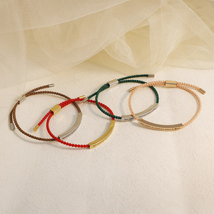 Minimalist Women's Colored <b>Braided</b> Rope Bracelet With Engraveble Charm | Available in Different Rope Colors | Custom Logo & Lase - Product Image 4
