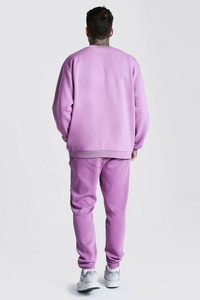 Pantalones de chándal para hombre, traje deportivo con cuello redondo, chándal para trotar con logotipo personalizado y traje liso de color - Product Image 5