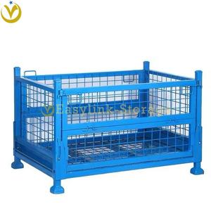 <span class=keywords><strong>Cage</strong></span> de stockage en métal pliable pour entrepôt, revêtement en poudre, <span class=keywords><strong>cage</strong></span> de stockage en treillis métallique, boîte de rangement pliable en métal, conteneur en treillis métallique - Product Image 5