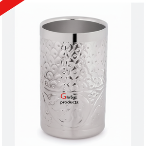 ตู้แช่ไวน์โลหะสแตนเลสสีเงินพร้อมขาตั้งดีไซน์ม้าสำหรับร้านอาหารโรงแรมและบาร์ - Product Image 1