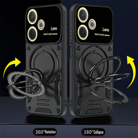 Étui de téléphone avec support rotatif pour OPPO Reno 15F 15C 15 Pro Max A6X A6 Pro Realme C85 15 Pro, protection de l'objectif, coque magnétique