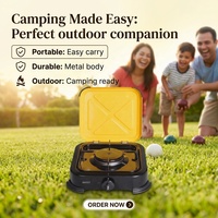 Réchaud à gaz portable CE pour extérieur, 2,2 kW, 0,96 kg, léger, brûleur unique, grille émaillée, facile à nettoyer, toutes saisons, pour le camping et les pique-niques