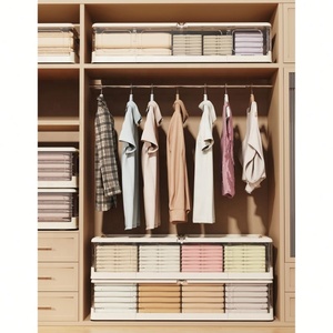 Boîte <span class=keywords><strong>de</strong></span> <span class=keywords><strong>rangement</strong></span> multifonctionnelle empilable <span class=keywords><strong>sous</strong></span> le <span class=keywords><strong>lit</strong></span> en <span class=keywords><strong>plastique</strong></span> pliable avec couvercle - Product Image 2