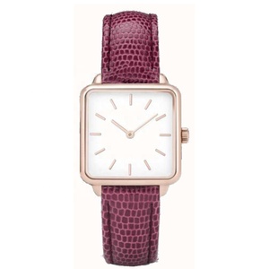 Reloj de acero inoxidable cuadrado de lujo para mujer con caja de aleación de cara de perla Blanca Dorada y movimiento de cuarzo resistente al agua - Product Image 6