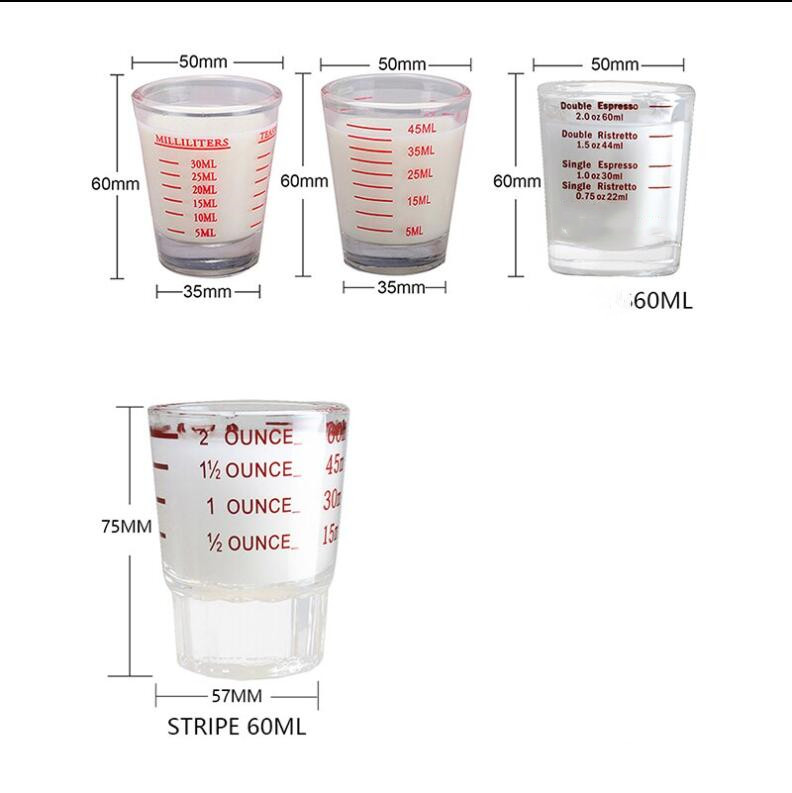 Transparent 1 oz Small Shot Glass - 30ml Measuring Cup for Parties,  Weddings, & Cafes - Customized Color Available