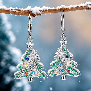 Boucles d'oreilles étoile de Noël colorées pour femmes, bijoux de mode festifs pour les fêtes - Product Image 2