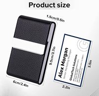 Porte-cartes de visite personnalisé sur mesure avec fermeture magnétique, fin, cadeau d'affaires, en cuir pour homme, en acier inoxydable