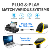 GTCODESTAR-Escáner de código de barras láser 1D, lector de código de barras USB para escaneo de inventario