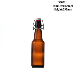 Botella de vidrio ámbar de 330 ml, botella de <span class=keywords><strong>cerveza</strong></span> de tamaño pequeño para artesanía, <span class=keywords><strong>cerveza</strong></span> con tapa abatible oscilante - Product Image 4