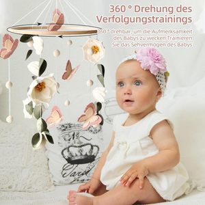 Mobile <span class=keywords><strong>per</strong></span> Culla di Alta Qualità con Fiori in Feltro e Farfalle, Regalo <span class=keywords><strong>per</strong></span> Bambini e Bambine, Decorazione Sospesa <span class=keywords><strong>per</strong></span> Cameretta - Product Image 3