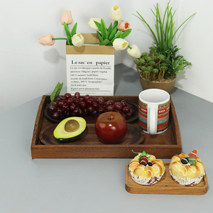 Gỗ phục vụ khay với xử lý làm tổ khay đa năng-cho bữa ăn sáng, Bàn Cà Phê/Butler ánh sáng & mạnh mẽ khay gỗ & công cụ - Product Image 4