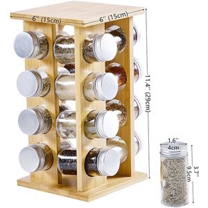 Factory Direct Bamboo High Quality Kitchenware <b>Kitchen</b> <b>Shelf</b> Rack Bamboo Spice Racks Rotating - Product Image 4