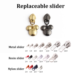 Rts 100moq phim hoạt hình Mickey Kim Loại dây kéo <span class=keywords><strong>puller</strong></span> không khóa #5 cầu vồng dây kéo thanh trượt - Product Image 5