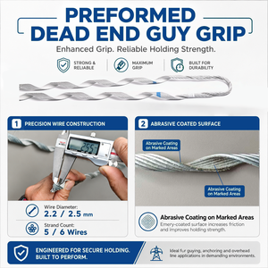 Abrazadera de tensión de suspensión de acero galvanizado preformada para cable de fibra óptica ADSS - Product Image 5