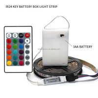 Bande LED à piles 1m 2m 3m 4m 5m Bande LED RGB alimentée par piles avec télécommande