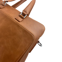 Sacoche d'Ordinateur Portable Vintage en Cuir Véritable pour Homme