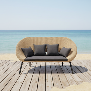 Conjunto de Sofás de Jardín de Lujo Moderno, Sofá de Exterior de Aluminio, Conjuntos de Ratán Asequibles, Conjuntos de Comodidad para Todo el Año para Patio de Restaurante - Product Image 1