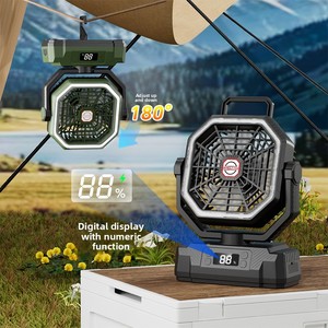Ventilateur oscillant numérique 20000 mAh avec lumière, portable, rechargeable Type-C, pour camping extérieur, ventilateur suspendu avec lampe LED pour la vente en gros - Product Image 2