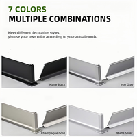 Plinthe en aluminium 6063-T5 moderne haute résistance anti-moisissure, surface brossée, garantie 5 ans, chambre, hôpital, hôtel, villa