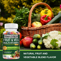 Gummies Complexe de Fruits et Légumes Naturels 30 pièces Gummies Multivitaminés Complément Alimentaire