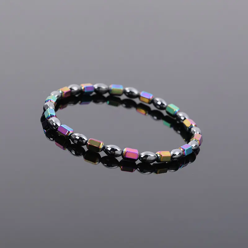Women Hematite Anklet Colorful Stone Weight Loss Magnetic Therapy Beads Foot Bracelet Slimming Health Care Foot jewelry