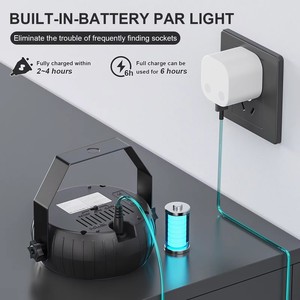 Faretto Portatile Mini RGB a 12 LED Ricaricabile DMX Strobo per Palcoscenico, Discoteca, DJ, KTV, <span class=keywords><strong>Bar</strong></span>, Club Notturno, Wireless a Batteria - Product Image 3