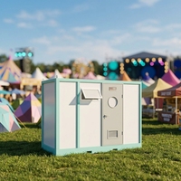 Conteneur WC Mobile Moderne, Cabine Sanitaire Portable, Unité Sanitaire Modulaire à Panneaux Sandwich pour Parcs Publics et Festivals de Musique