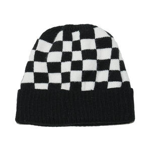 Plain Checkered Knitted Beanie <b>Hat</b> Embroidery Logo Custom Knitted Winter <b>Hats</b> Men Women Fashion Beanies <b>Hat</b> - Product Image 2