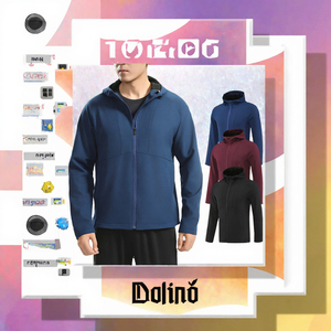 <b>Mens</b> Fleece Lined Zipper Front Hooded <b>Jacket</b> Windproof Waterproof Slim Fit Sports Coat for <b>Running</b> Cycling Workout Autumn - Product Image 2