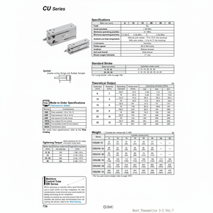 Pièces pneumatiques de CU6-50D de modèle de cylindre de bâti libre de SMC Pneumatics - Product Image 1
