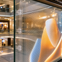 Écran LED transparent pour la publicité sur les balustrades en verre des centres commerciaux