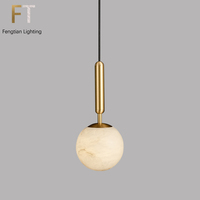 Lámparas de araña de latón para decoración del hogar, candelabros colgantes de techo con pantalla de mármol, luces colgantes