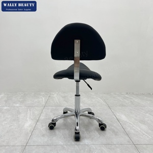 <span class=keywords><strong>Chaise</strong></span> de barbier ergonomique noire professionnelle, tabouret de salon roulant, siège de maître de coiffure réglable en hauteur, hydraulique - Product Image 2
