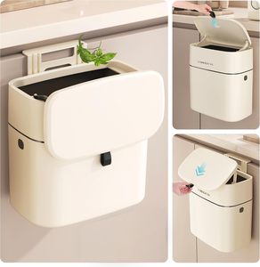 Wall Mounted Square Kitchen Garbage Can Lid <b>Sink</b> Cabinet Door Hanging Trash Bin Space Saving Eco-Friendly Plastic Waste <b>Basket</b> - Product Image 1