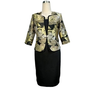 Robe de cérémonie Geenlinm pour femmes avec veste en tissu jacquard pour l'Afrique - Product Image 4