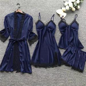 Conjunto de Cuatro Piezas de Encaje de Lujo Ligero para Mujer Europea y Americana, Tallas Grandes, con Almohadillas Removibles, Camisola Sexy, Se Puede Usar con o sin Forro, ODM - Product Image 4