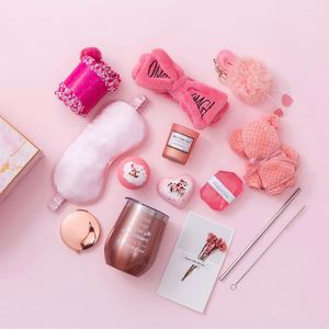 2023 New <b>Pink</b> Inspirational <b>Gifts</b> Basket for Women Lady Birthday Relaxing Spa Care Package for Friendship Christmas <b>Gift</b> Set - Product Image 2
