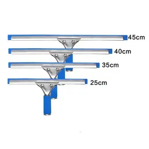 Popular Window Squeegee With Stainless Steel Telescopic Handle Connectable Long Glass Cleaning Silicone Shower Wiper
