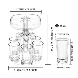Distributeur de boissons, distributeur de vin, remplissage de liquides, shots avec 6 tasses, fontaine à vin en acrylique - Product Image 1