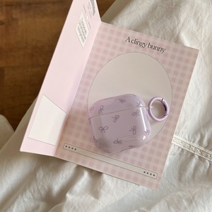 Funda para auriculares AirPods Pro 3, con un lazo estilo ins y anillo, funda protectora completa anticaídas para auriculares. - Product Image 2