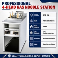 Cuiseur à nouilles au gaz commercial sur pied, 4 paniers, chaudière à nouilles GPL pour ramen, udon, pâtes, cuisine de restaurant