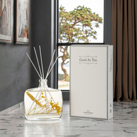 Diffuseur de parfum en bâtonnets naturels personnalisé de luxe, nouveau design, flacon en verre transparent, boîte cadeau, écologique, non toxique