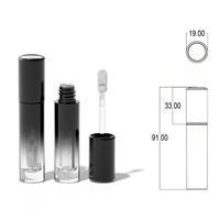 Tube de brillant à lèvres vide 2,2 ml, tube de gloss brillant doux et hydratant, conteneur de teinte à lèvres OEM, emballage de gloss noir 2 ml