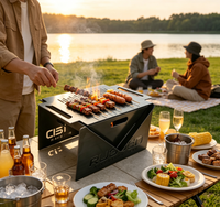 Brasero portable moderne |   Brasero pliable en acier inoxydable à bois pour le camping écologique en plein air et les soirées barbecue