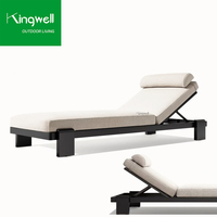 Chaise longue de piscine extérieure moderne avec cadre en aluminium durable Chaise longue en métal pour cour hôtels salons villas