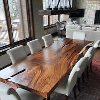 Bureau de luxe pour 16 personnes table en bois de conférence table à manger en bois massif de noyer dalles de bois à bord vif